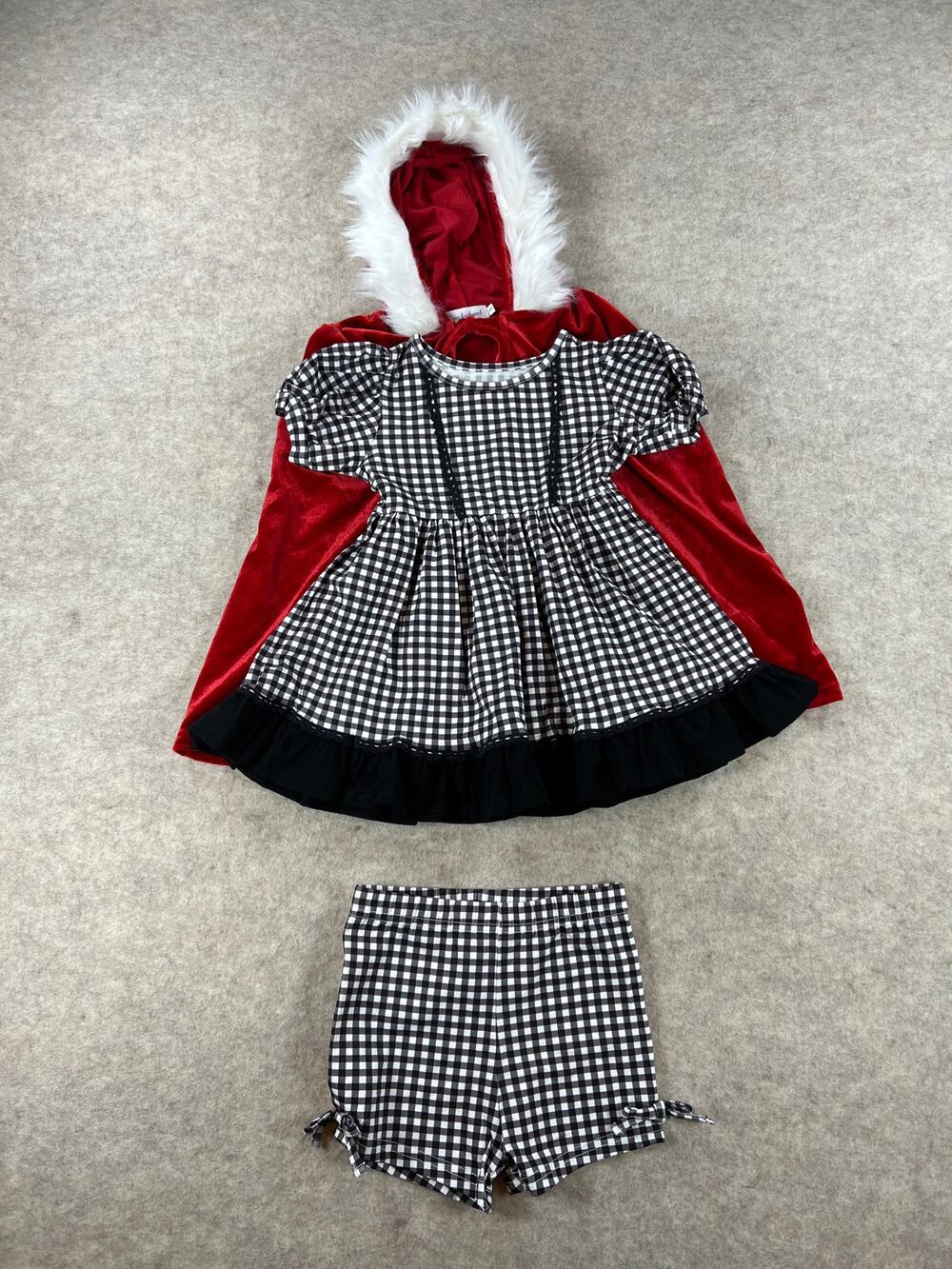 Evie's Closet Cindy Lou Who Inspired Dress Shorts Cape Girls Size 5 NEW